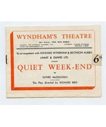 Quiet Weekend Program Wyndham&#39;s Theatre London England 1940&#39;s - £17.20 GBP
