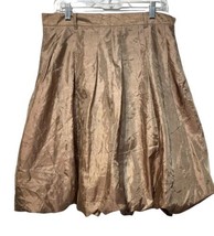 Metro 7 Satin Brown Balloon Hem Bottom Midi Skirt Womens Size 8 - $24.74