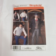 Simplicity 2895 Mens Western Frock Coat Vest Costume Sewing Size AA 38-4... - $13.85