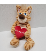 Russ Berrie Melba Orange Stripe Cat Heart You&#39;re Purrfect Plush Valentin... - $57.07 CAD