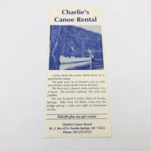 Charlie&#39;s Canoe Rental Brochure Eureka Springs Arkansas 1990&#39;s - $108.92 MXN