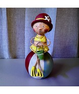 Rare! BESSIE’S BEACH BALL Lori Mitchell Figurine Paper Mache Type Sculpt... - $95.06 CAD