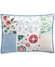 Martha Stewart Collection Country Flora Patchwork Sham Color-Navy Size-Standard - £22.54 GBP