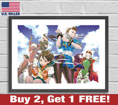 Street Fighter 2 3 4 Girls Chun Li Cammy Sakura Elena 18&quot; x 24&quot; Poster Print - £10.57 GBP
