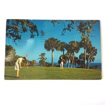  vintage Golfing Under Palms FLORIDA USA Postcard ✉️ posted 1956 2 cents STAMP - £1.92 GBP