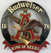 RARE NEOART Anheuser Busch Bar Wall Sign With Eagle 3D X-Large Budweiser... - $148.49