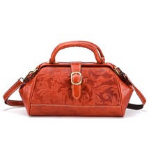 2022 New Vintage Leather Floral Embossed Open Pocket Women Shoulder&amp;Handbags Lei - £82.27 GBP