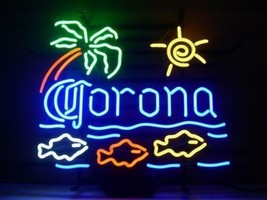 New Corona Extra Macaw Fish Palm Tree Beer Neon Sign 19&quot;x15&quot; - £121.67 GBP