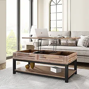 Merax Lift Top Coffee Table with Hidden Storage Compartment and Open Shelf,for L - £289.76 GBP