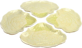 Gourmet Kitchen Ceramic Cauliflower Steak Shaped Collage Serving Plates Set of 4 - £26.53 GBP
