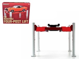 Four Post Lift Red For 1/18 Scale Diecast Model Cars by Greenlight - £42.98 GBP