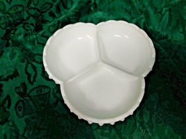 HOBNAIL-MILK Glass 3-PART Relish Dish By Fenton 7 Inches - £7.13 GBP