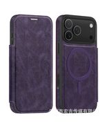 Case for iPhone 13 Pro Max (Color: Dark Purple)  Magnetic Leather Walle... - $1,127.37 MXN