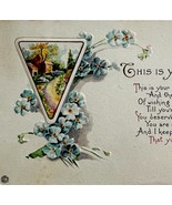 This Is Your Birthday Greeting Postcard 1915-20 Blue Flowers Embossed PC... - €17,15 EUR