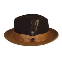 Men BENTLY Hat Australian Wool Fedora Damien Collection DM756 Brown/Camel image 5