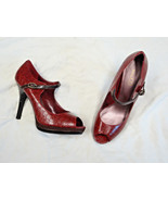 Nine &amp; Co. Dk. Red textured leather   Size 8 1/2   Adjustable Buckle - $34.17 CAD