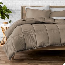 Queen, Taupe, Bare Home Comforter Set, 1800 Series,, All Season Warmth. - $60.93