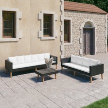 vidaXL Large Poly Rattan Garden Lounge Set with Cushions & Footstool - $614.49