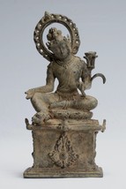 Ancien Java Style Majapahit Assis Bronze Devi Tara Statue - 18cm/7 &quot; - £691.92 GBP