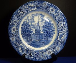 Liberty Blue Staffordshire China England 1 9 3/4&quot; Dinner Plate Independe... - $7.66