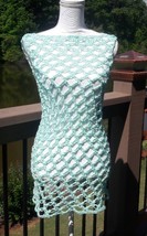 Aqua Green Beach Cover up/Swimming/Crochet - £35.05 GBP