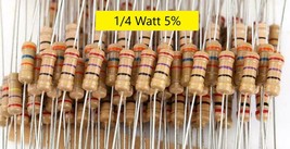 Qty 5 - 1/4W 5% carbon film resistors-Pick Values-Ship Day Ordered-Mr Ci... - $2.29