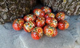Set of 12 Small Wooden eggs Decorate for Easter Gift Pysanky Pysanka Hendmade1,5 - £10.69 GBP