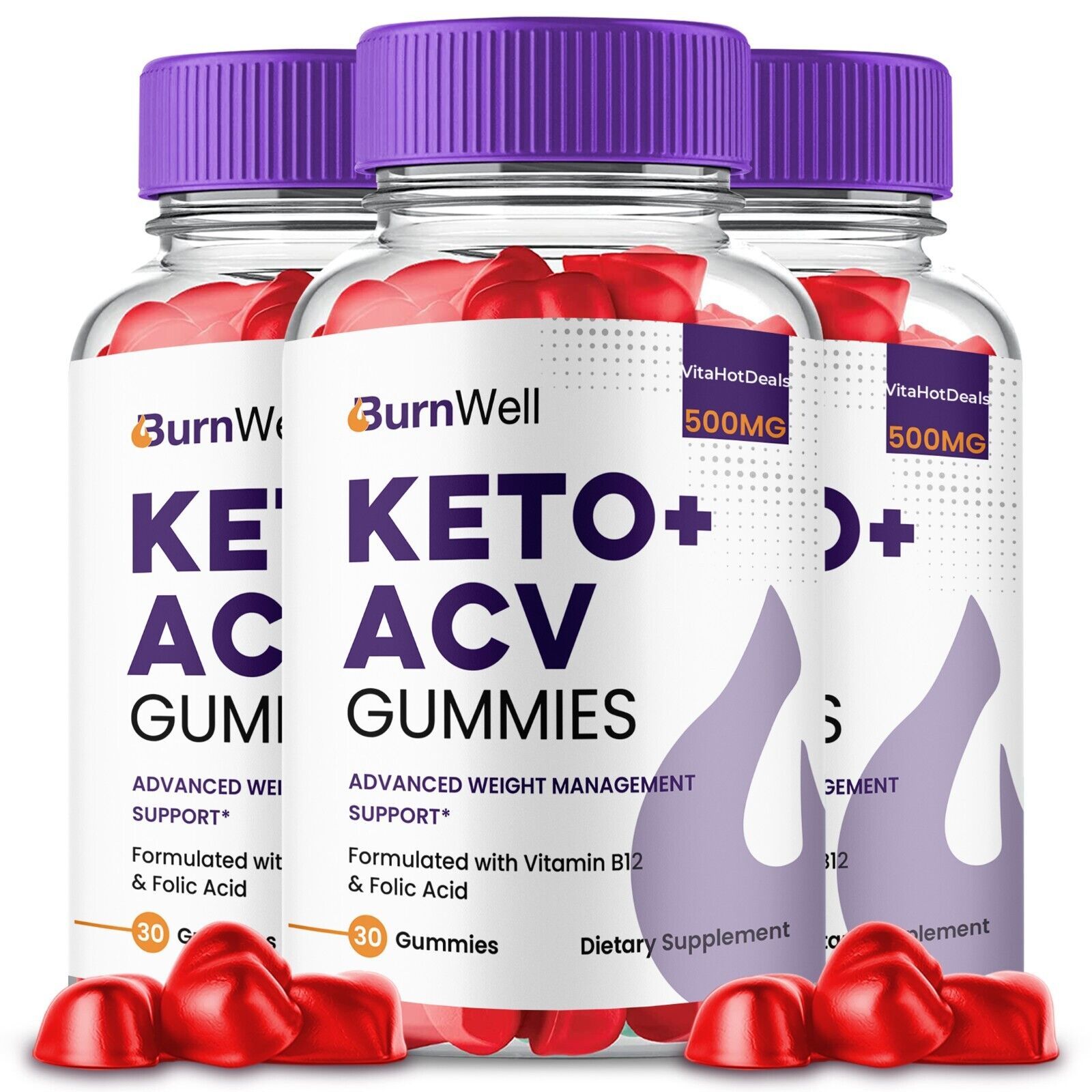 3 Pack BurnWell Keto ACV Gummies Burn Well Max Strength Official ACV Gummies