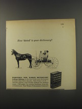 1956 Webster&#39;s New World Dictionary Ad - Horse and Carriage - $18.49