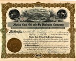 1928 Alaska Carbone Olio E By-Products Azienda Azione Certificato #39 50... - £25.49 GBP