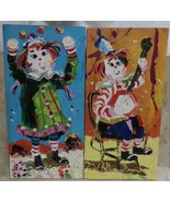 Set 2 Paul Blaine Henrie Raggedy Ann &amp; Andy Oil Painting 20&quot; x 10&quot; Palet... - $1,099.99