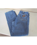 Wrangler Men&#39;s 35X34 Jeans Blue Denim Pants - Some Fade, Fraying - £19.95 GBP