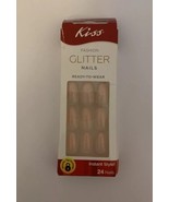 Kiss Fashion Glitter Nails Medium Almond Baby Pink Glitter Profresh DBGN... - $9.50