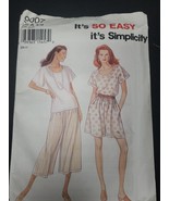 Simplicity Easy Sewing Pattern  9007 Size 8-18 PULLOVER TOP &amp; COULOTTES ... - €4,24 EUR