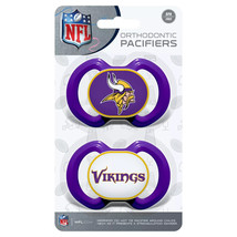MINNESOTA VIKINGS  NFL FOOTBALL ORTHODONTIC BABY PACIFIERS 2-PACK BPA FREE! - $14.29