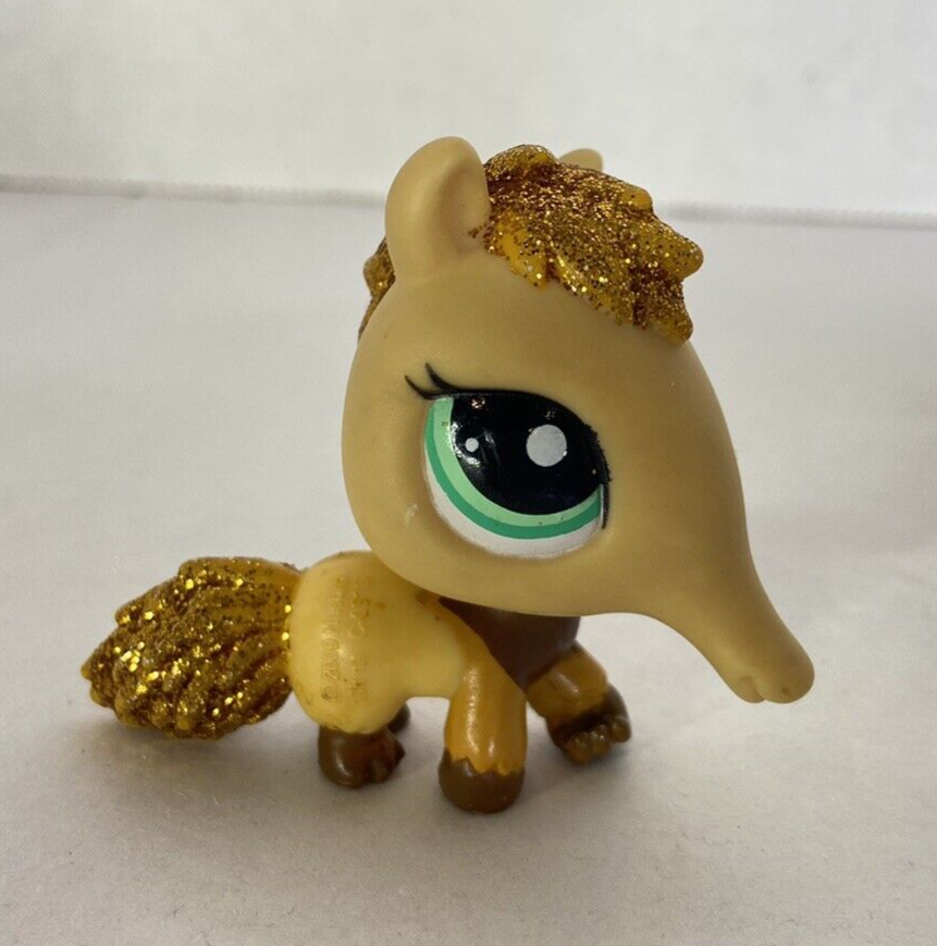 Littlest Pet Shop LPS 2133 Yellow Gold Glitter Sparkle Anteater Figure Hasbro - £11.83 GBP