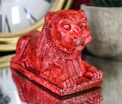 Ancient Egyptian Red Maahes Male Lion Hieroglyph Royal Amulet Mini Figurine - £9.56 GBP