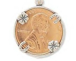 Genuine .925 Sterling Silver Lucky Penny Holder Charm - £11.98 GBP