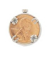 Genuine .925 Sterling Silver Lucky Penny Holder Charm - £11.98 GBP