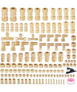 135Pcs Brass Compression Tube Pipe Fittings Kits, 1/8&quot; 3/16&quot; 1/4&quot; 3/8&quot; 1/2&quot; - $124.64 CAD