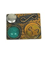 Vintage Mixed-Metals Mod Mid-Century Brooch Signed Sari - $922.64 MXN