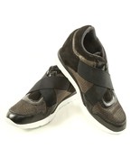 Guess Laylow Black Gold Fashion Sneakers Banded Casual Shoes Womens 9 M - £18.92 GBP