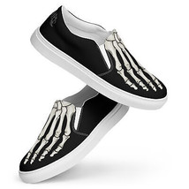 Elliz Skeleton Foot Slip-on Skater Shoes - Goth Skateboarding Sneakers (Women&#39;s) - £71.46 GBP