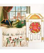 1970s Lot oF 3 Merry Christmas Mixed Theme Vintage Greeting Cards Unused... - $367.78 MXN