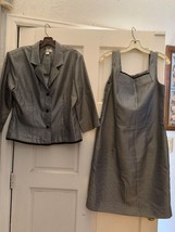EUC dressbarn Sheath Dress with Jacket black and white checker size 12 - £30.42 GBP