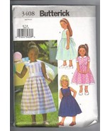 Butterick 3408 Girl&#39;s Spring/Summer Dresses, Size 6 7 8 - £10.52 GBP