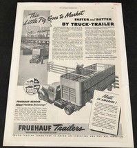 1943 Fruehauf Trailers Print Ad Poster Art &quot;Little Pig Goes To Market&quot; - £4.89 GBP