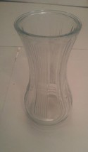 Hoosier Vase Flower Pot Clear Glass Raised Panel Lines Vintage 4087-B Pre-Owned - £11.60 GBP