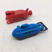 Toy Red &amp; Bue Plastic Submarines 3&quot; Long &amp; 1&quot; Tall - $5.83