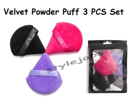 Boss Beauty Soft Velvet Triangle Makeup Powder Puff 3 PCS Set - £5.86 GBP